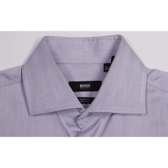 Hugo Boss Sharp Fit 2-Ply Light Purple French Cuff Dress Shirt 15.5-34/35 - Picture 5 of 9